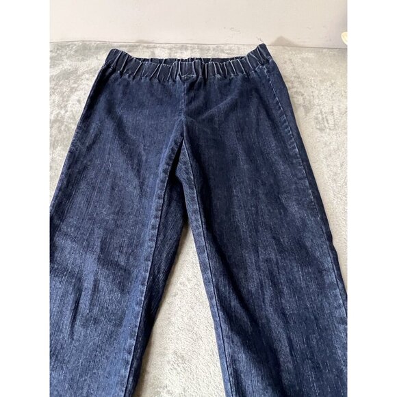 Soft Surrounding Women's Large Pull On Elastic Stretch Waist Blue Jeans Size - Picture 2 of 4
